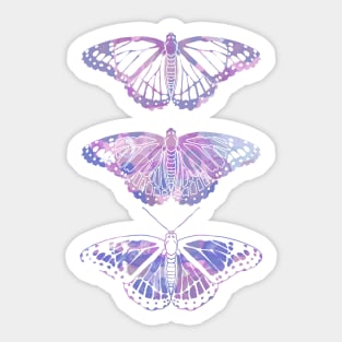 Butterfly Design in Purples Paint Strokes Combo Pattern Sticker